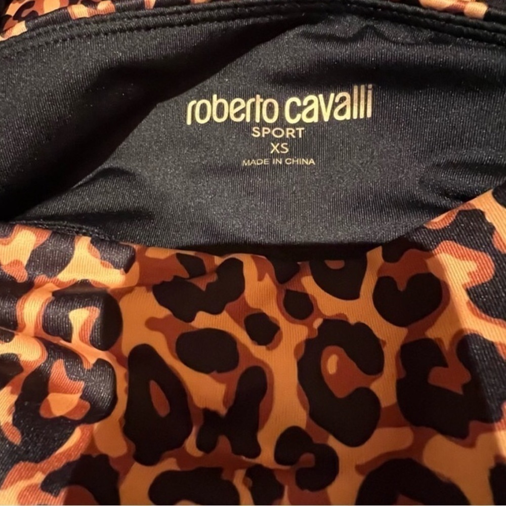 Roberto Cavalli Sport Leopard Mesh Panel Leggings XS Cheetah Print - Picture 5 of 11